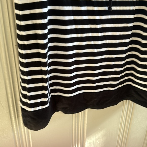 Black & White Striped White House Black Market Dress with Drawstring Waist XS - Picture 4 of 6